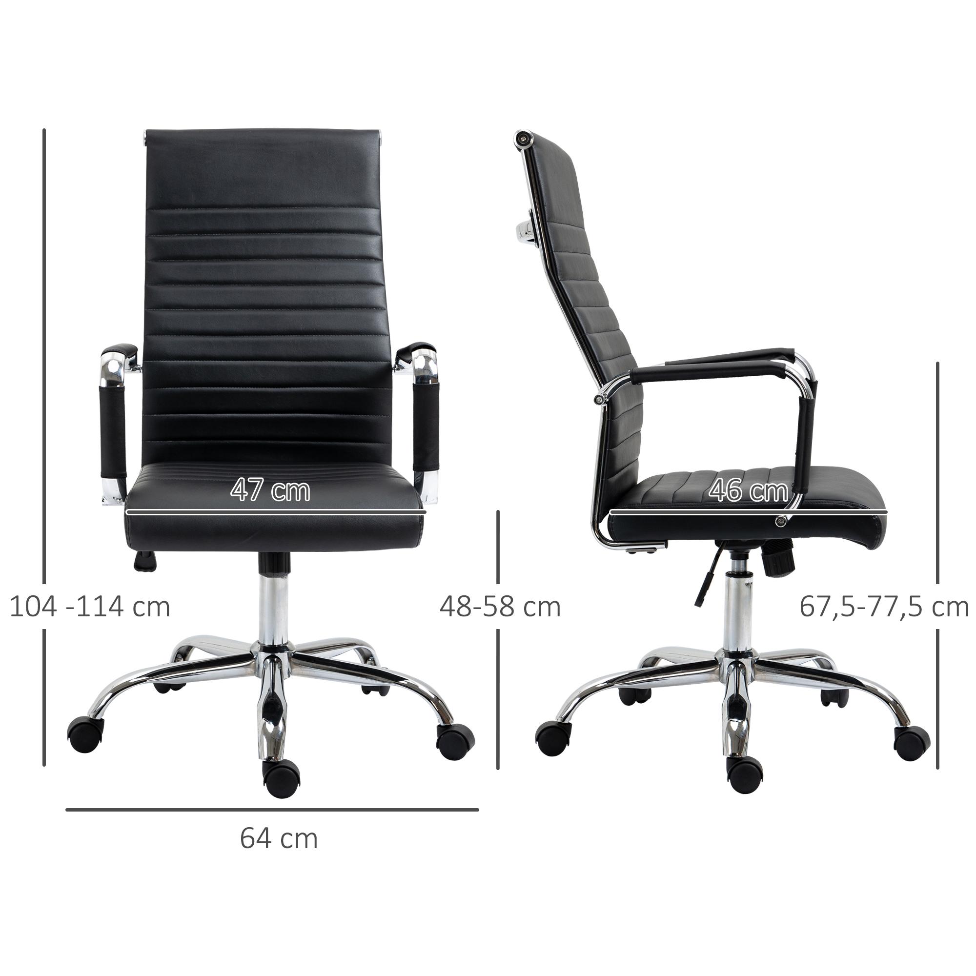 Silla de Oficina Ergonómica Giratoria Basculante Altura Ajustable de 104-114 cm