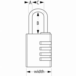 Cadenas en aluminium d'une largeur MASTERLOCK 40 mm avec combinaison programmable - 7640EURD