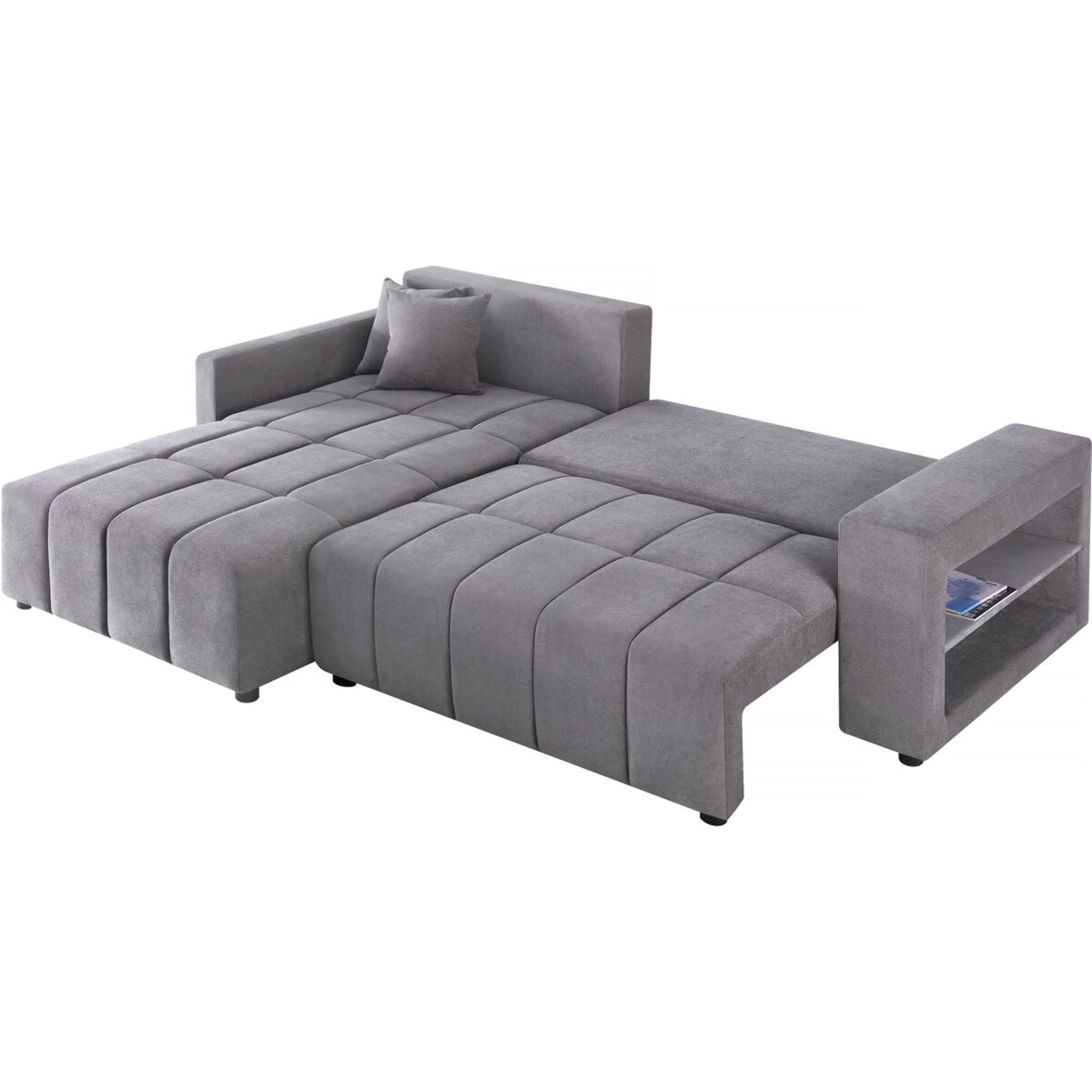 Canapé d'angle convertible tissu chenille 3 places - "Trocadero" - Gris