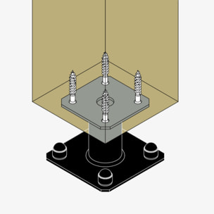 Pied de poteau fixe - Type A - Hauteur 100 mm - Finition noire - SIMPSON - PPA100PB