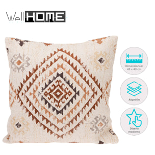 Cojín de algodón con cremallera y estampado KLIM 43x43cm