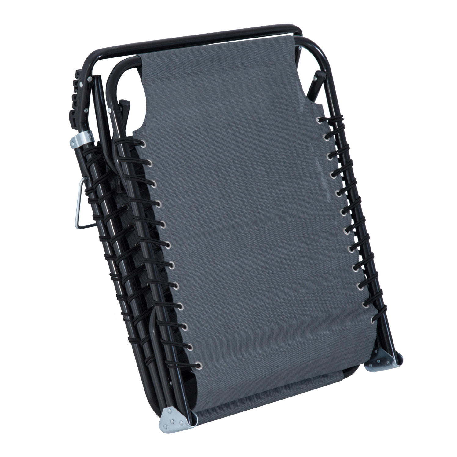 Tumbona Plegable, Tumbona Jardín Exterior Reclinable 4 Posiciones con Reposacabezas y Marco de Acero, Carga 120 kg, para Terraza, Piscina, Playa, 189x58x30 cm, Gris