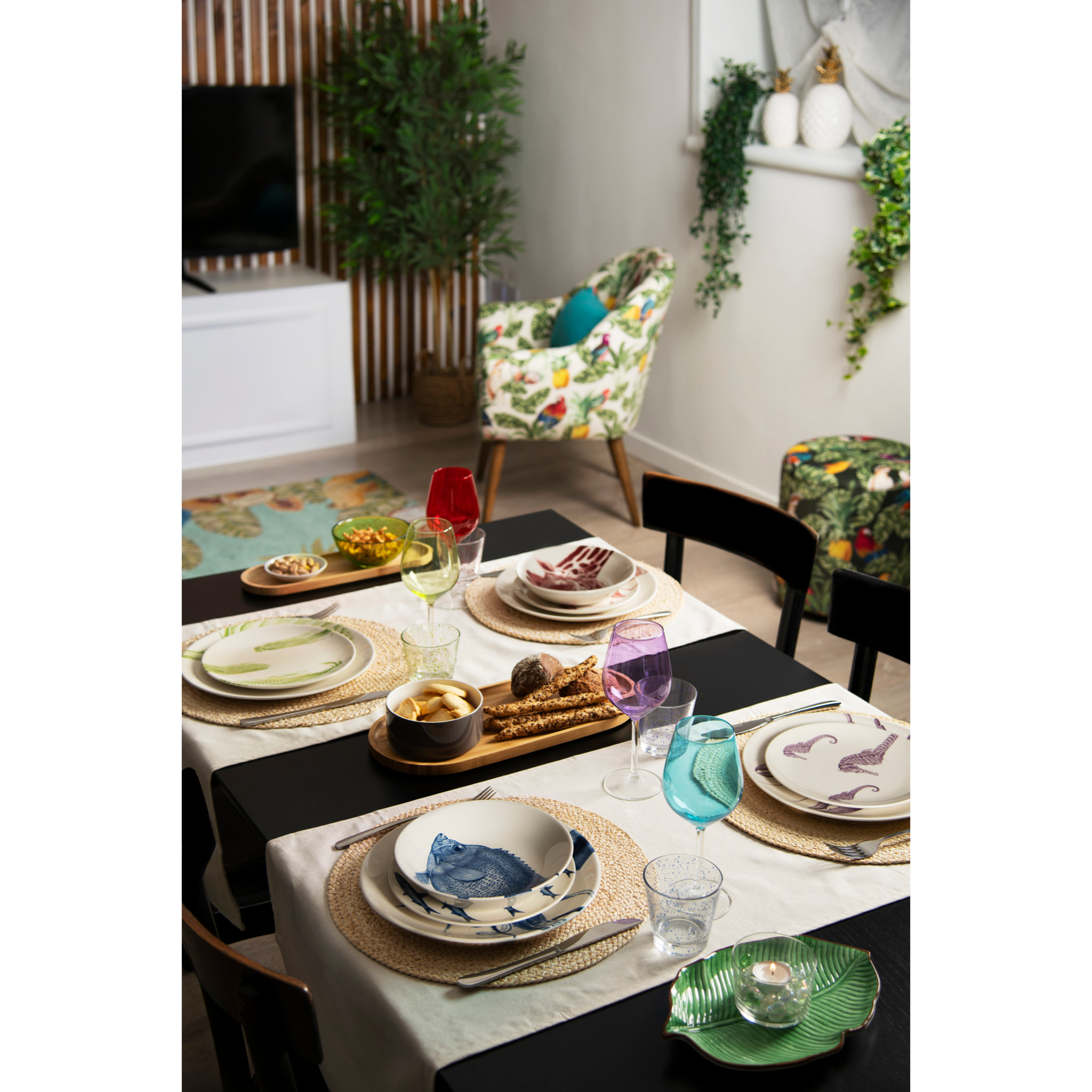 Set de 6 sets de table ronds Excelsa – Green Living, Fibre de Maïs Beige