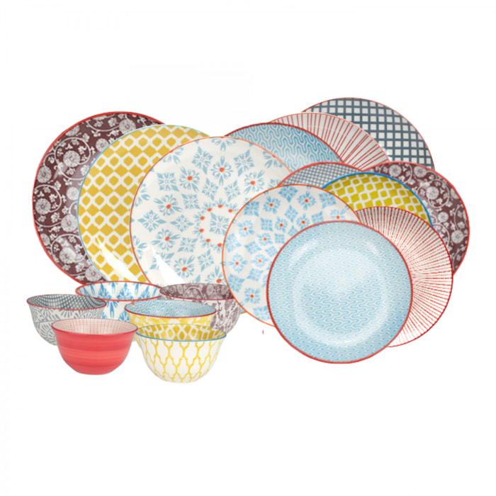 Service de 18 assiettes et bols design 1, SABAE