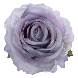 Décoration de sapin rose mauve pailletée 12cm