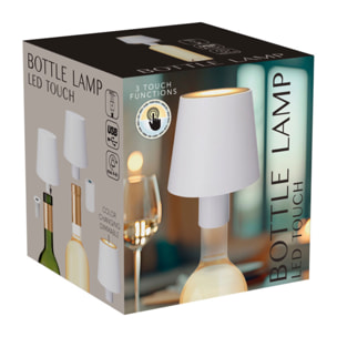 Lámpara LED 10,5x8,8cm para botella recargable USB con 3 modos de luz, 36 LEDs y 2 pantallas