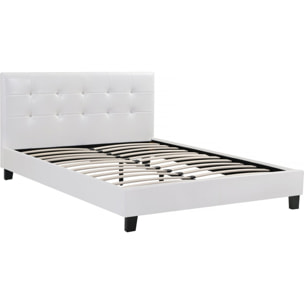 Lit double en pvc "Julia" - 160 x 200 cm - Blanc