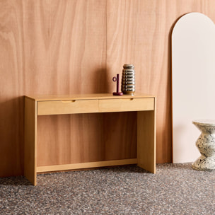 Console décor bois 2 tiroirs 120cm TANIA
