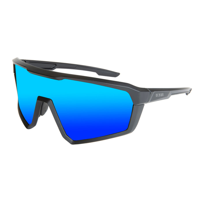 Gafas de ciclismo OCEAN COURSE - Negro mate / Revo azul