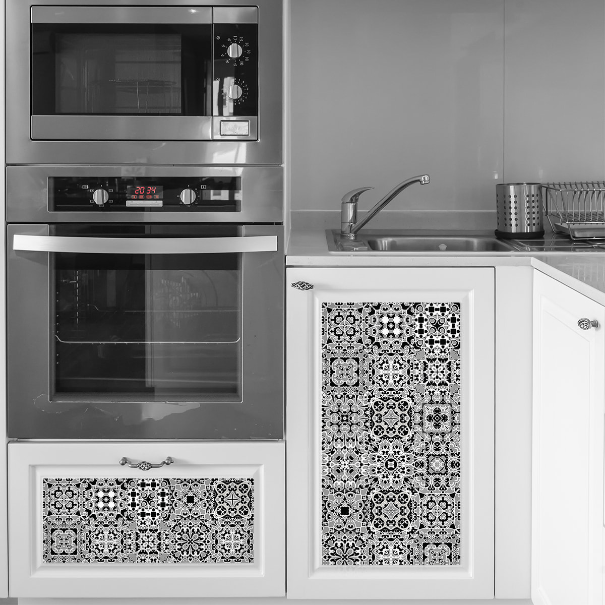 Stickers muraux - Sticker Mural Carrelage adhésif Cuisine Salle de Bain - 24 STICKERS CARRELAGES MEUBLE XIMENES