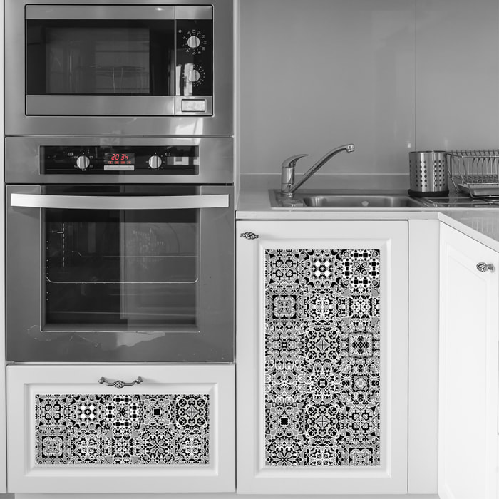 Stickers muraux - Sticker Mural Carrelage adhésif Cuisine Salle de Bain - 24 STICKERS CARRELAGES MEUBLE XIMENES