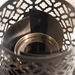 Tolosa - Camino a bioetanolo da tavolo per interni ed esterni Ø20 x H49,5 cm, colore nero oro