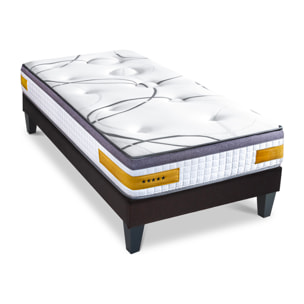 Ensemble Matelas Copenhague & Sommier KIT15, 24 cm, Technologie tri-lattes, Soutien Ferme, Aération Optimale