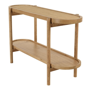 AMY - Console en mindi avec tablette supérieure en rotin naturel AMY