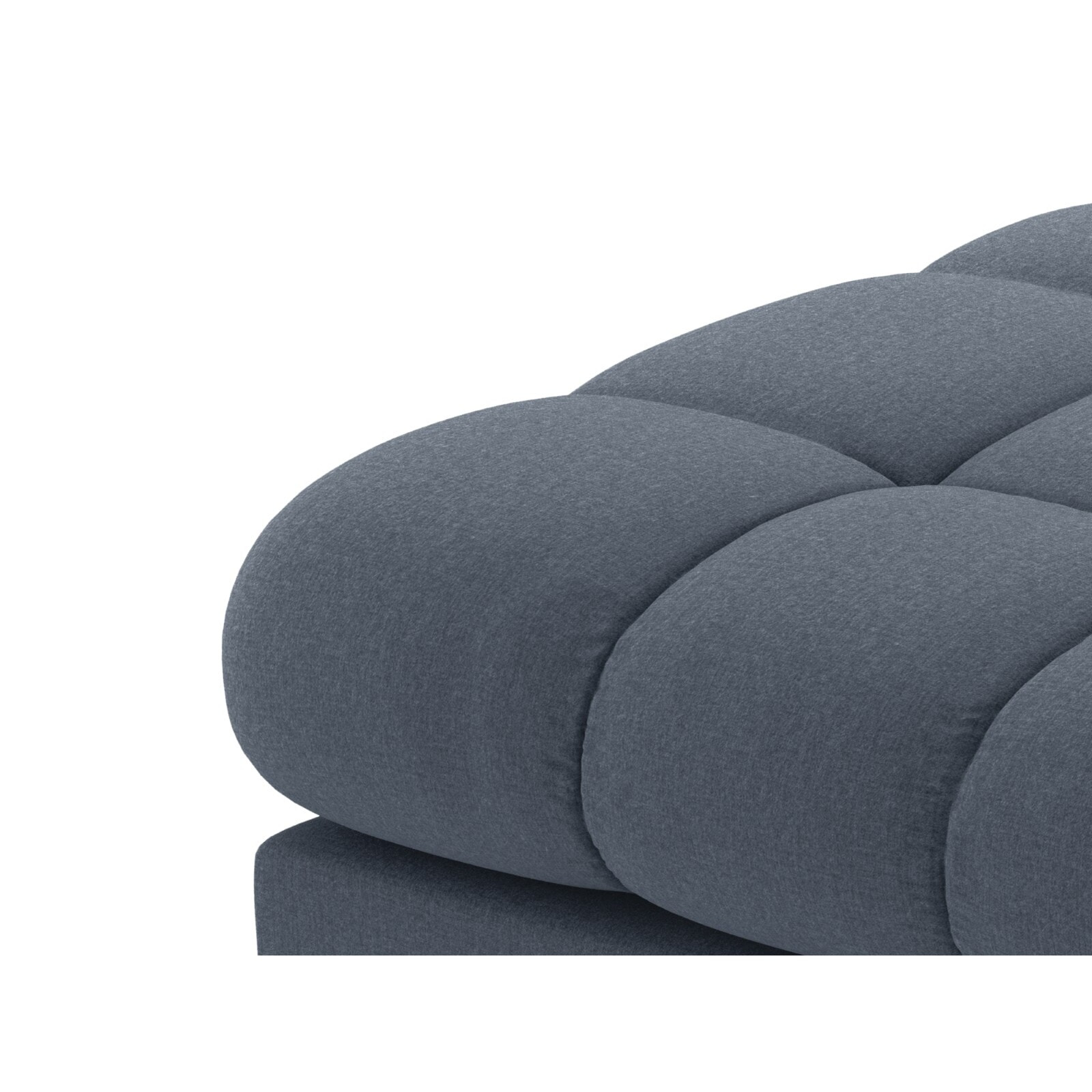 Méridienne droite "Bali" en tissu structurel bleu foncé