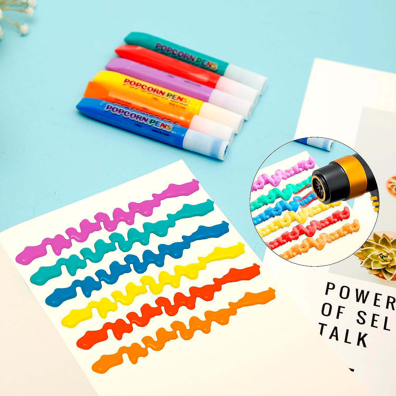 Set di 6 penne magiche per popcorn 3D