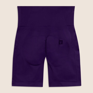 Leggings Corti Seamless con Vita Alta e Inserti in Costina