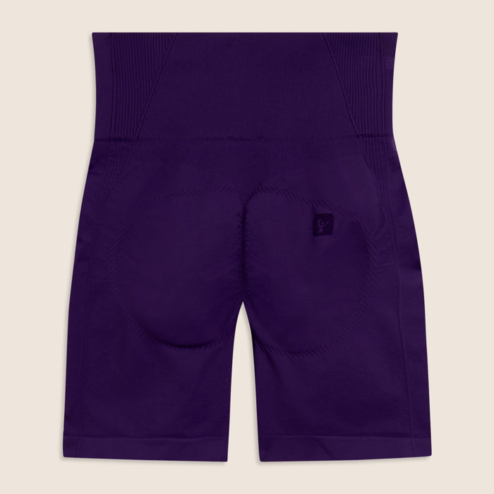 Leggings Corti Seamless con Vita Alta e Inserti in Costina