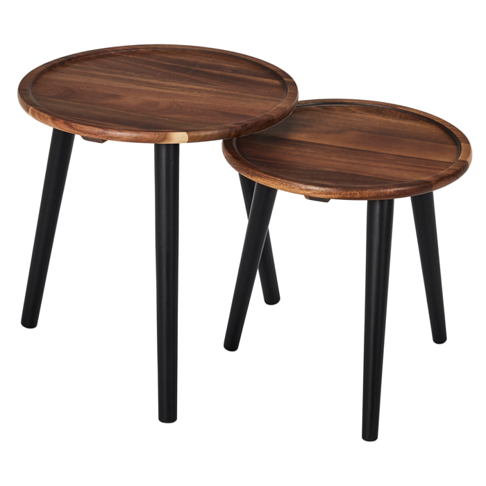 Table Gigogne Rond Acacia X2