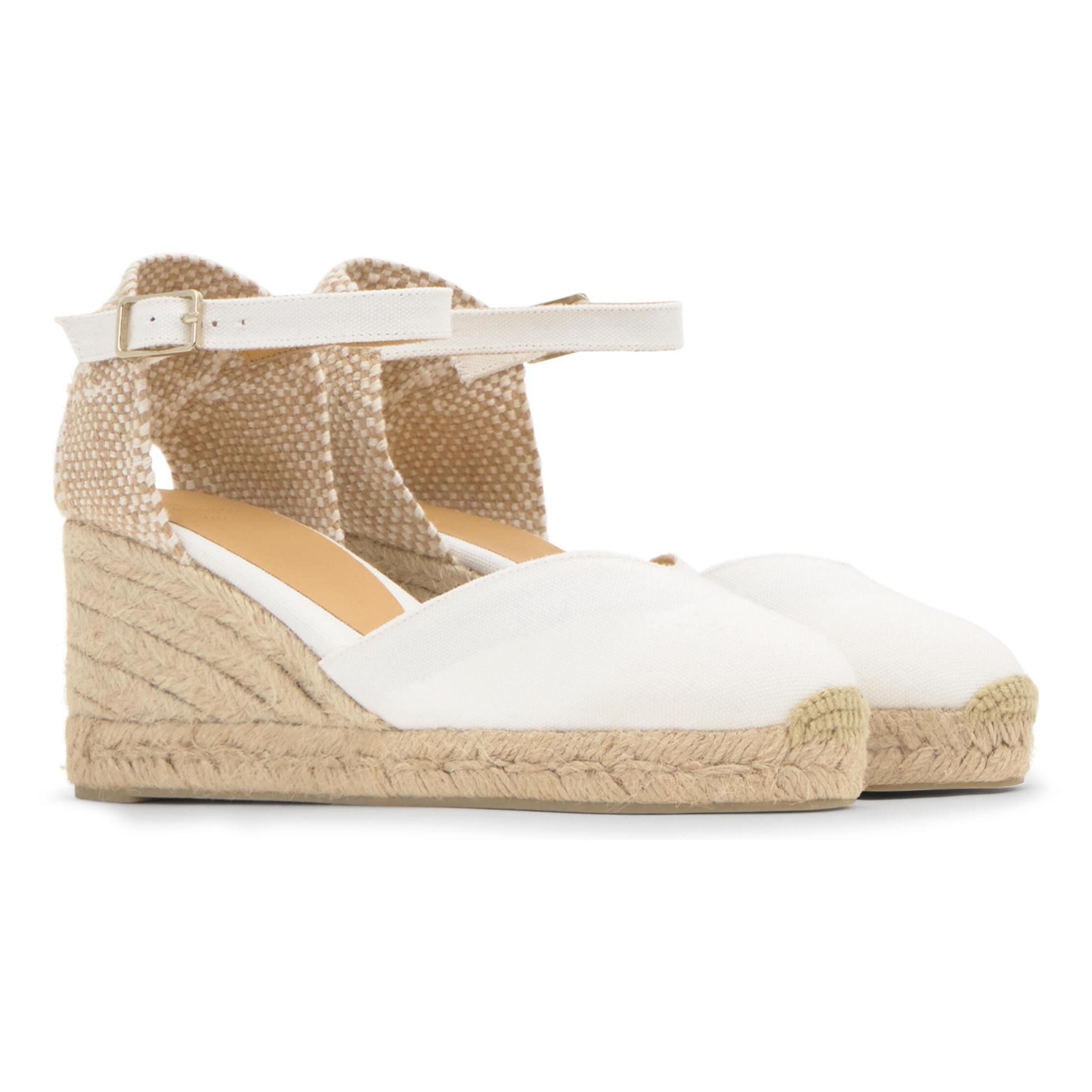Alpargata de cuña 6 cm en raso con pala escotada en v
