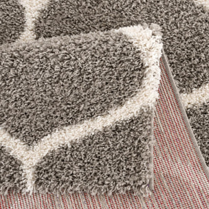 Tapis longs poils shaggy tissé motif scandinave HABO