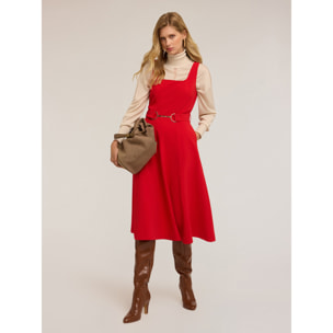 Motivi - Vestito svasato con passante metallico - Rosso