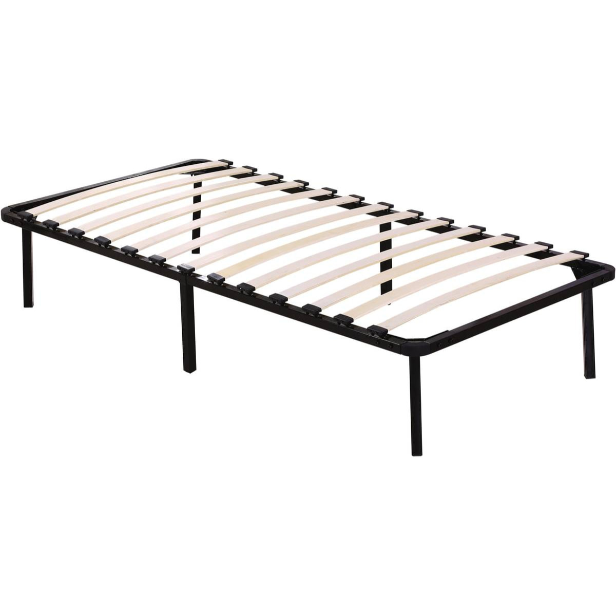 Cadre à lattes + pieds pour matelas de 90 x 190 cm - 13 lattes