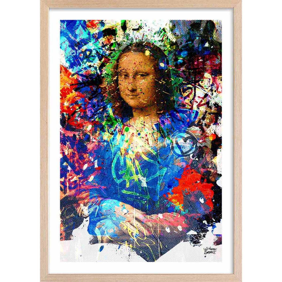 Affiche graffiti Affiche illustration joconde Affiche sous cadre bois
