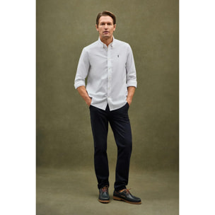 Camisa oxford blanca de corte regular y logo Rigby Go
