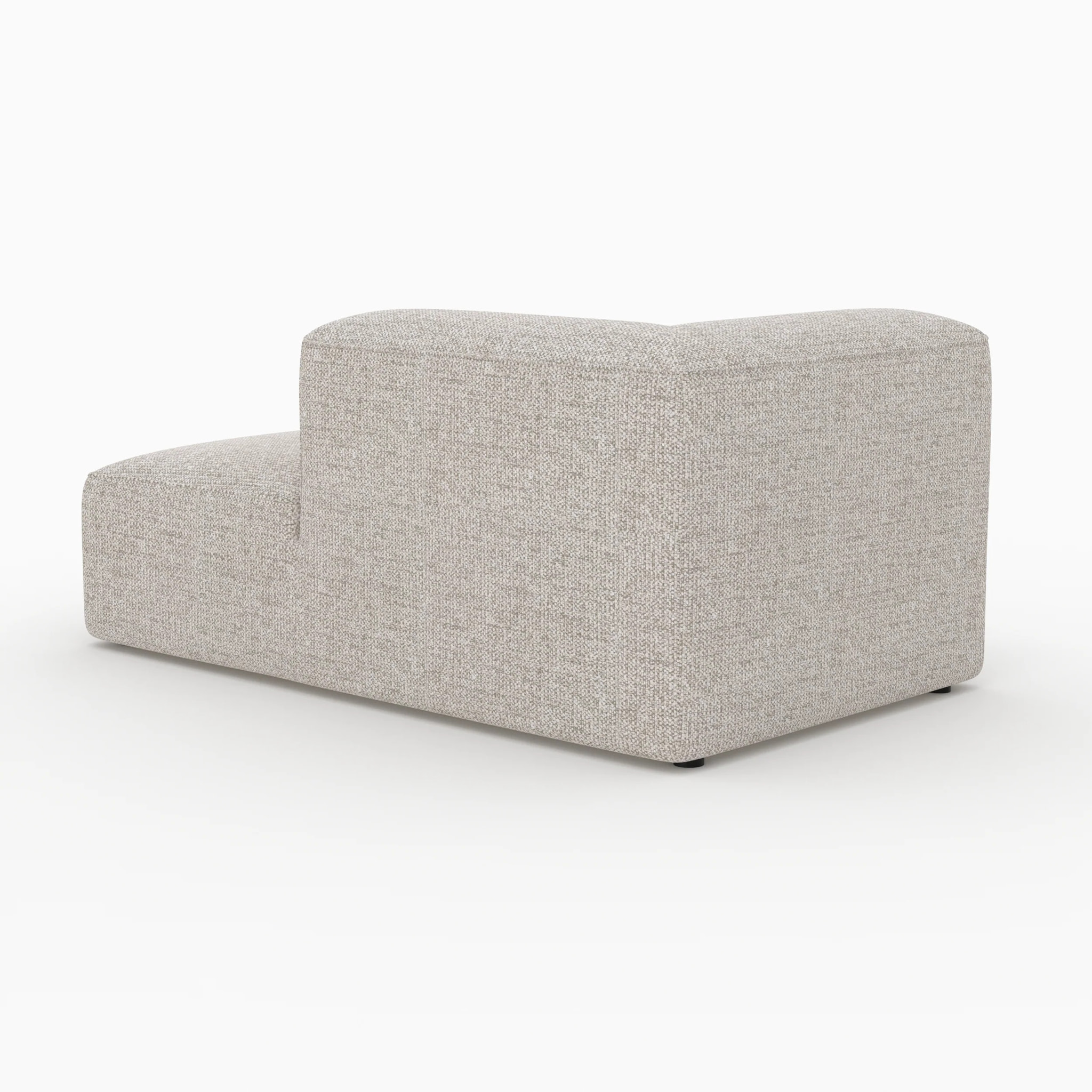 Méridienne d'angle à droite pour canapé modulable en tissu beige - Hestia