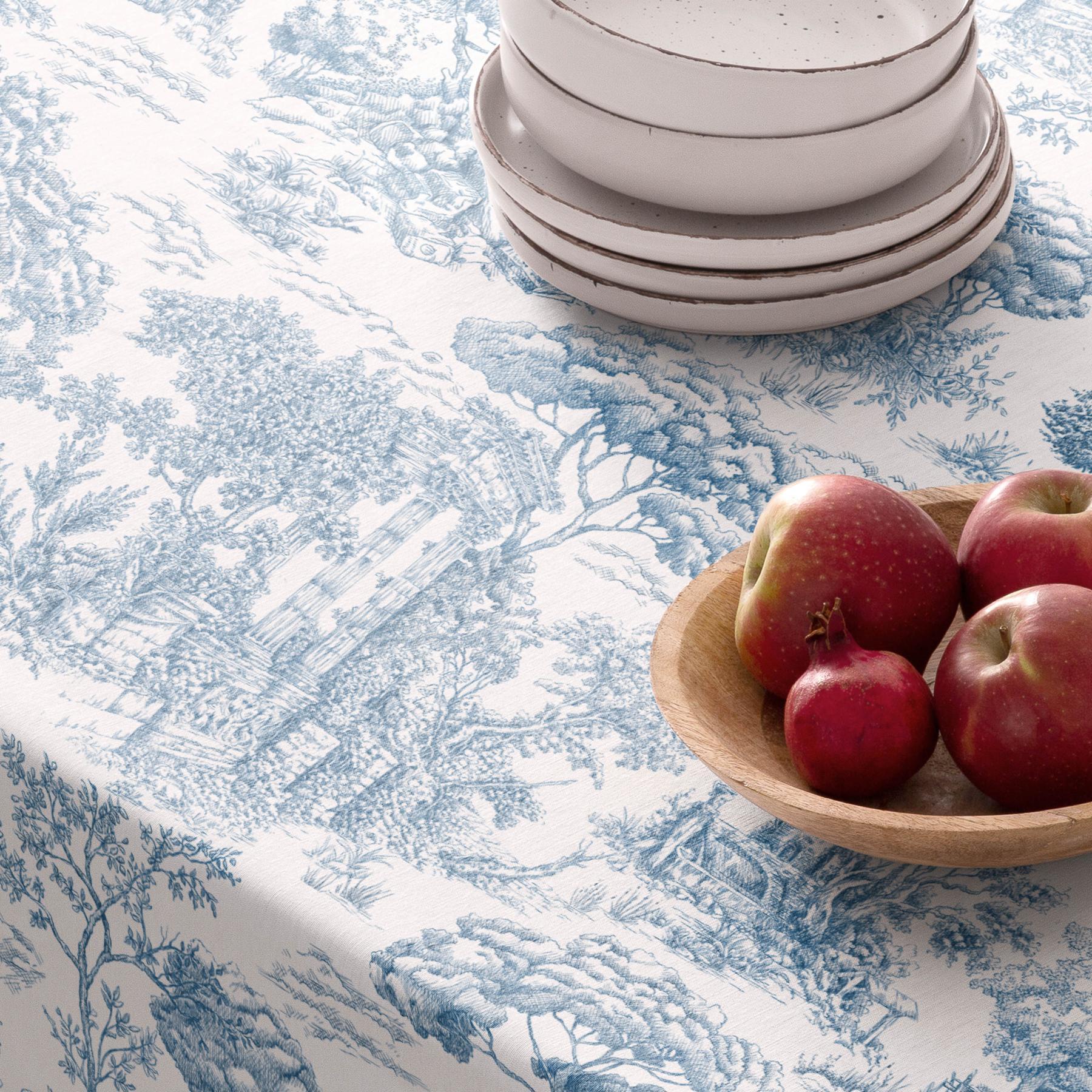 Nappe anti-taches PORTO BLEU - en 100 % coton