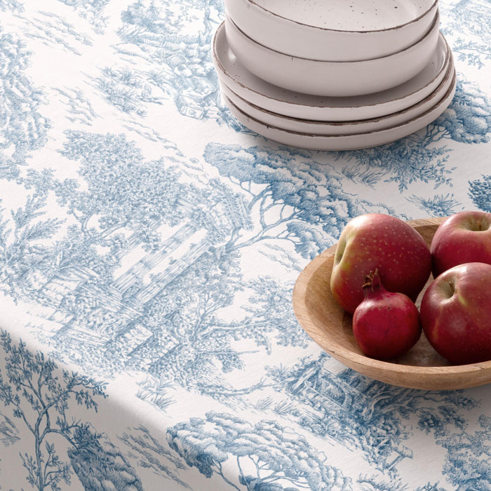 Nappe anti-taches PORTO BLEU - en 100 % coton