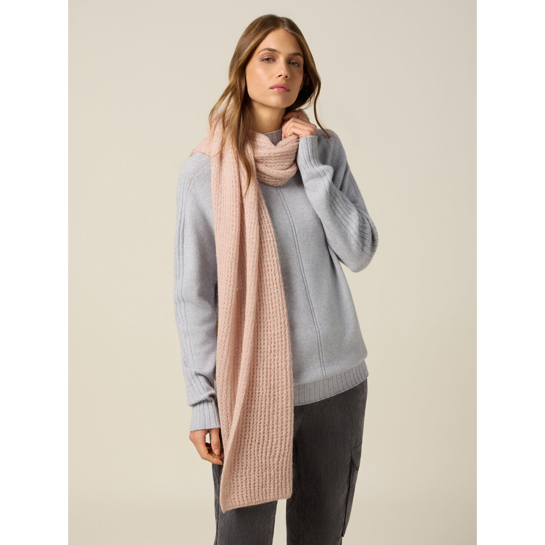 Oltre - Sciarpa lunga misto mohair - Rosa
