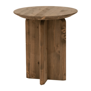 Table d’appoint en bois massif teinte chêne foncé de 50x45cm Hauteur: 50 Longueur: 45 Largeur: 45