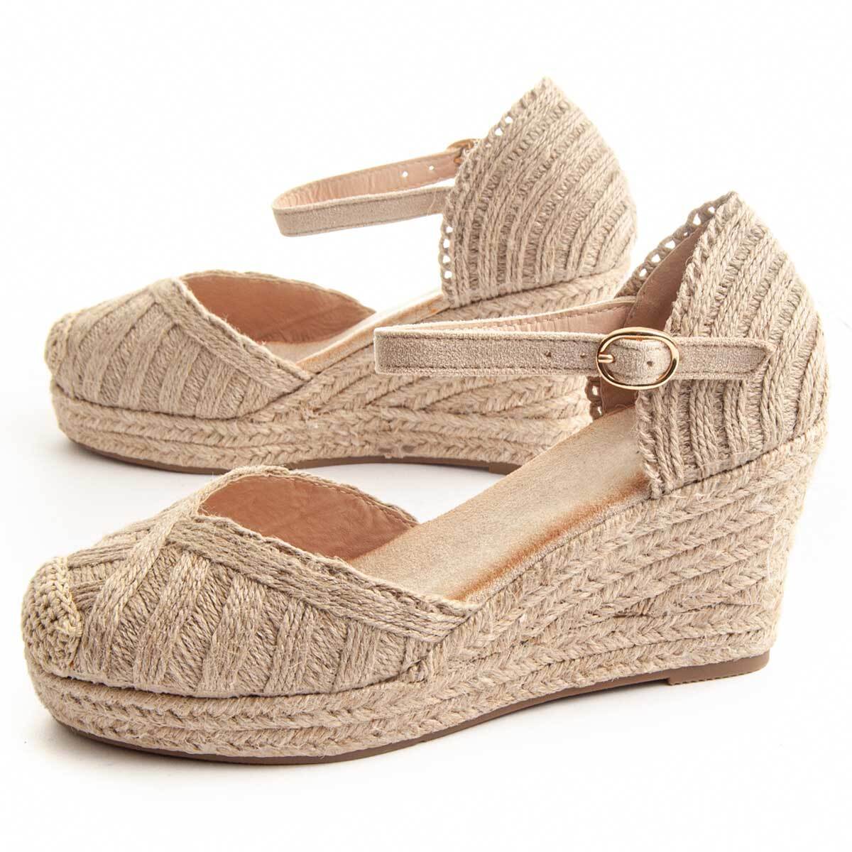 Alpargatas de Cuña - Beige - Altura: 8 cm