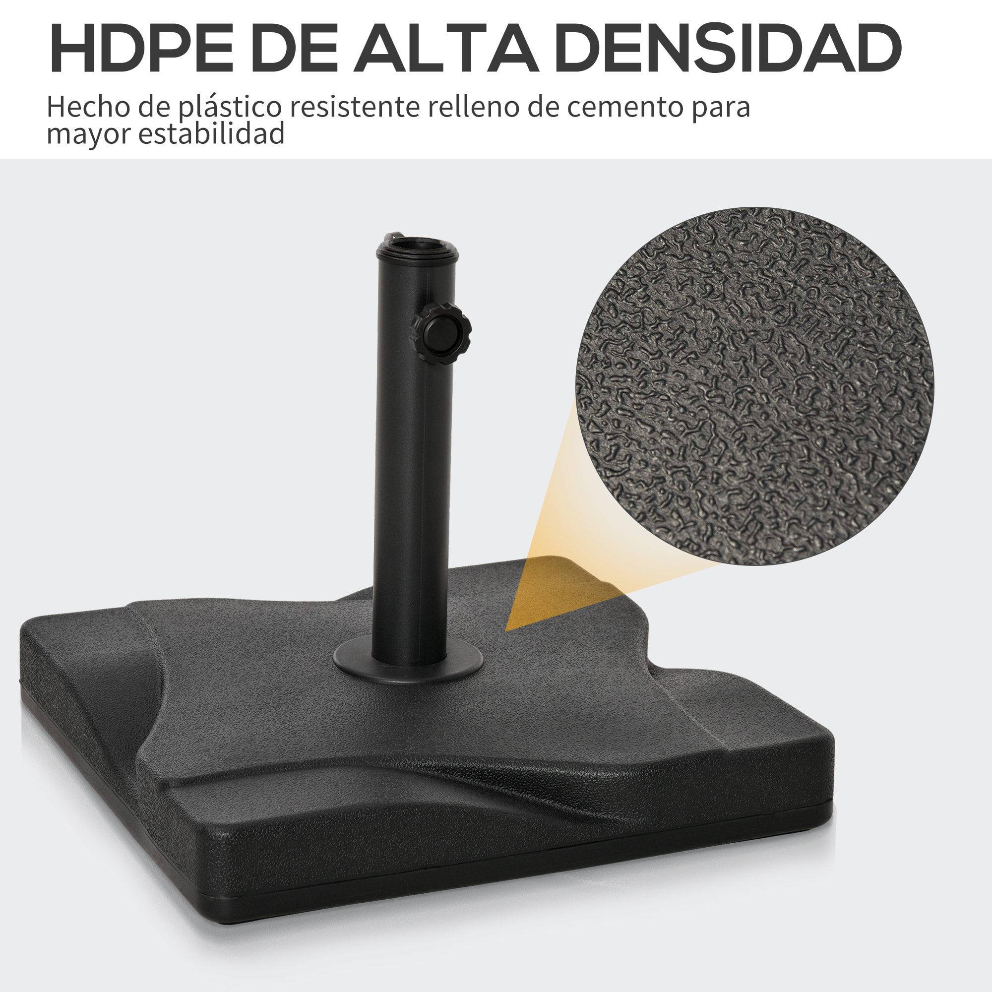 Base Para Parasol Poste Para 30mm 35mm 38mm Negro