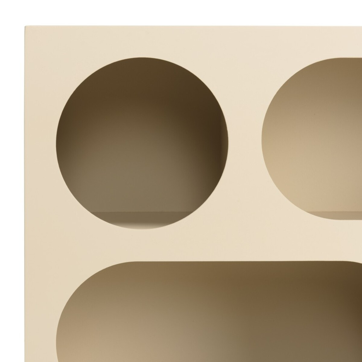 AGATHE - Buffet 70x23cm 6 niches en bois peint beige