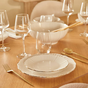 Lot de 6 assiettes dessert Daphné ronde D.20cm blanc