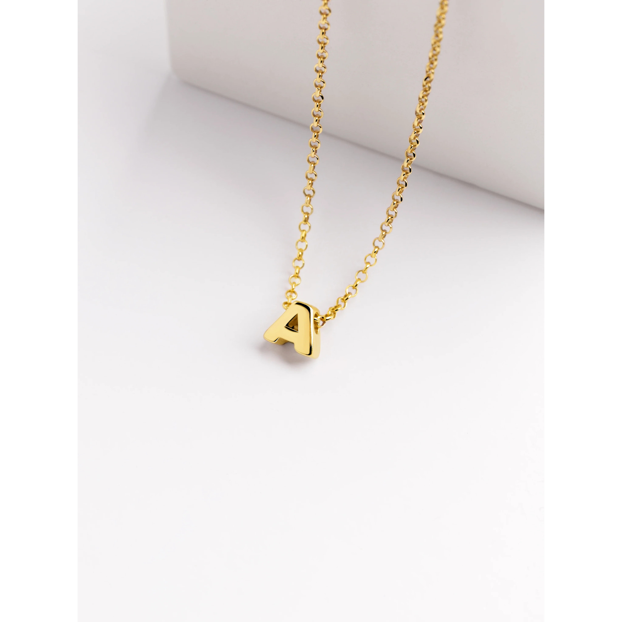 Collana Personalized Single Letter Argento Placcato Oro