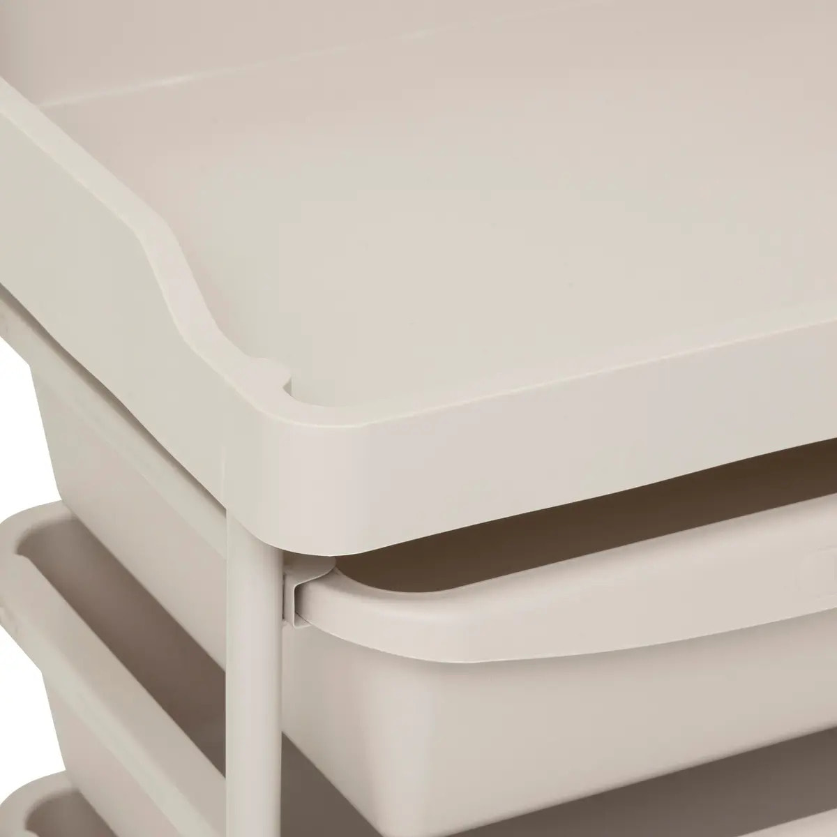 Tour rangement 5 tiroirs Deskolor avec roues beige et vert