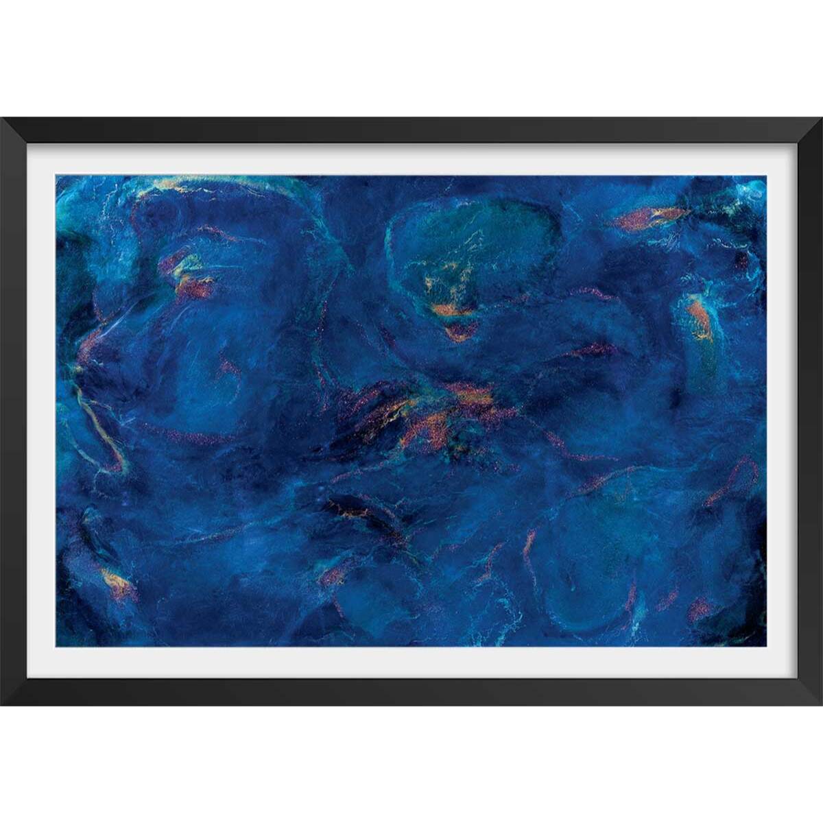 Poster déluge Affiche + cadre en bois - Noir