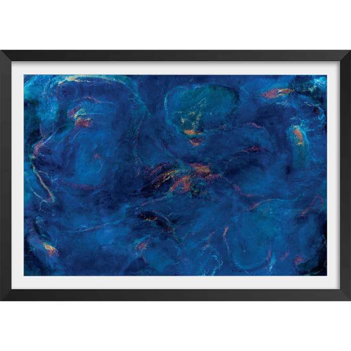 Poster déluge Affiche + cadre en bois - Noir