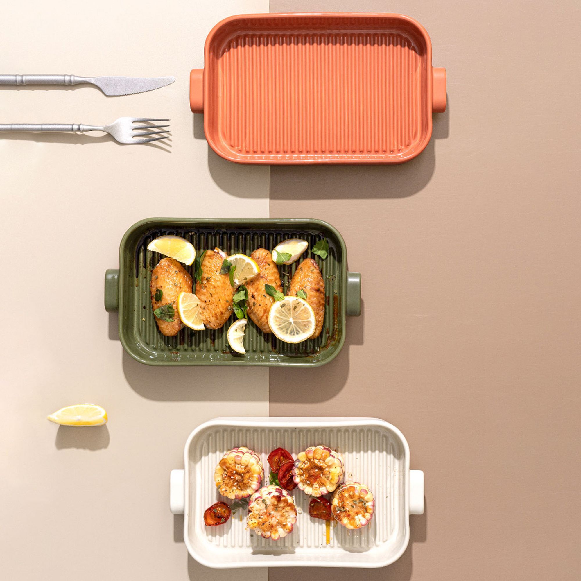 Plat à four grille en grès terracotta OCTAVE