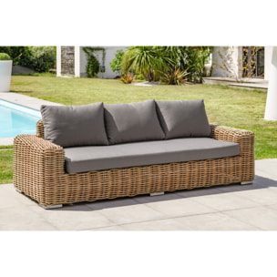 BORABORA - Salon de jardin 6 places en résine tressée