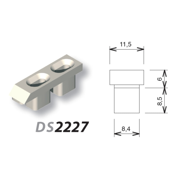 Gâche alu Blanc LA CROISEE DS - 2227-036