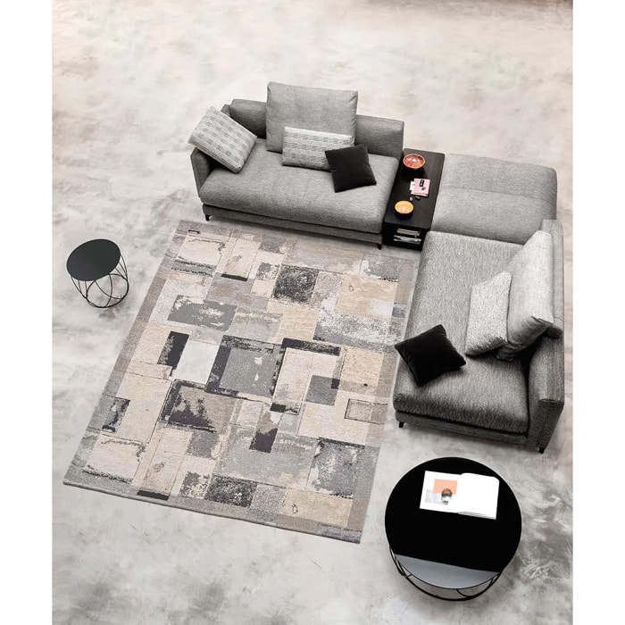 Tappeto Antiscivolo Moderno Salotto Grigio Beige