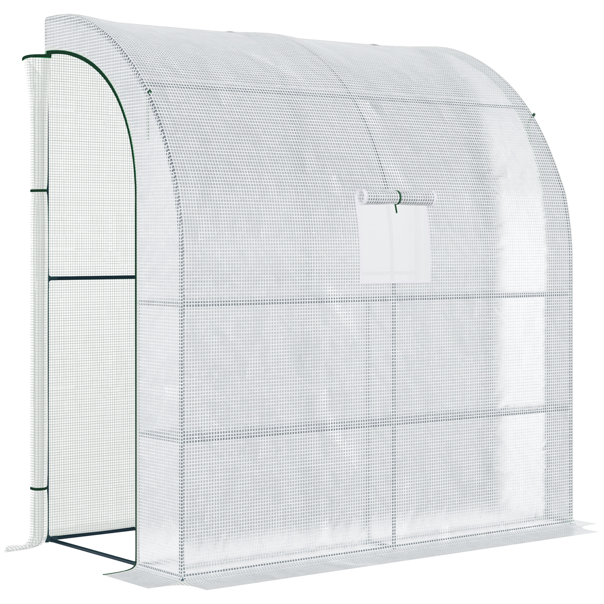 Invernadero Pequeño de Pared Invernadero de Exterior con Ventanas Estantes de 3 Niveles y Marco de Acero Invernadero para Cultivar Plantas Flores 200x100x215 cm Blanco