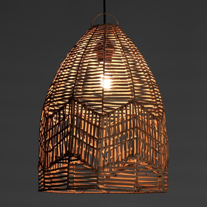 Suspension Tomasucci REETHA SMALL, en rotin, noir, 35 × 35 × 50 cm