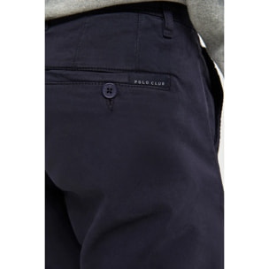 Pantaloni casual blu in cotone elasticizzato con particolari Polo Club