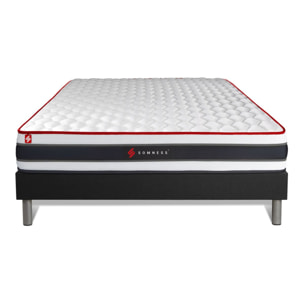 Ensemble Matelas Sommier 200x200 cm - Sommier Noir (en kit) - Energy